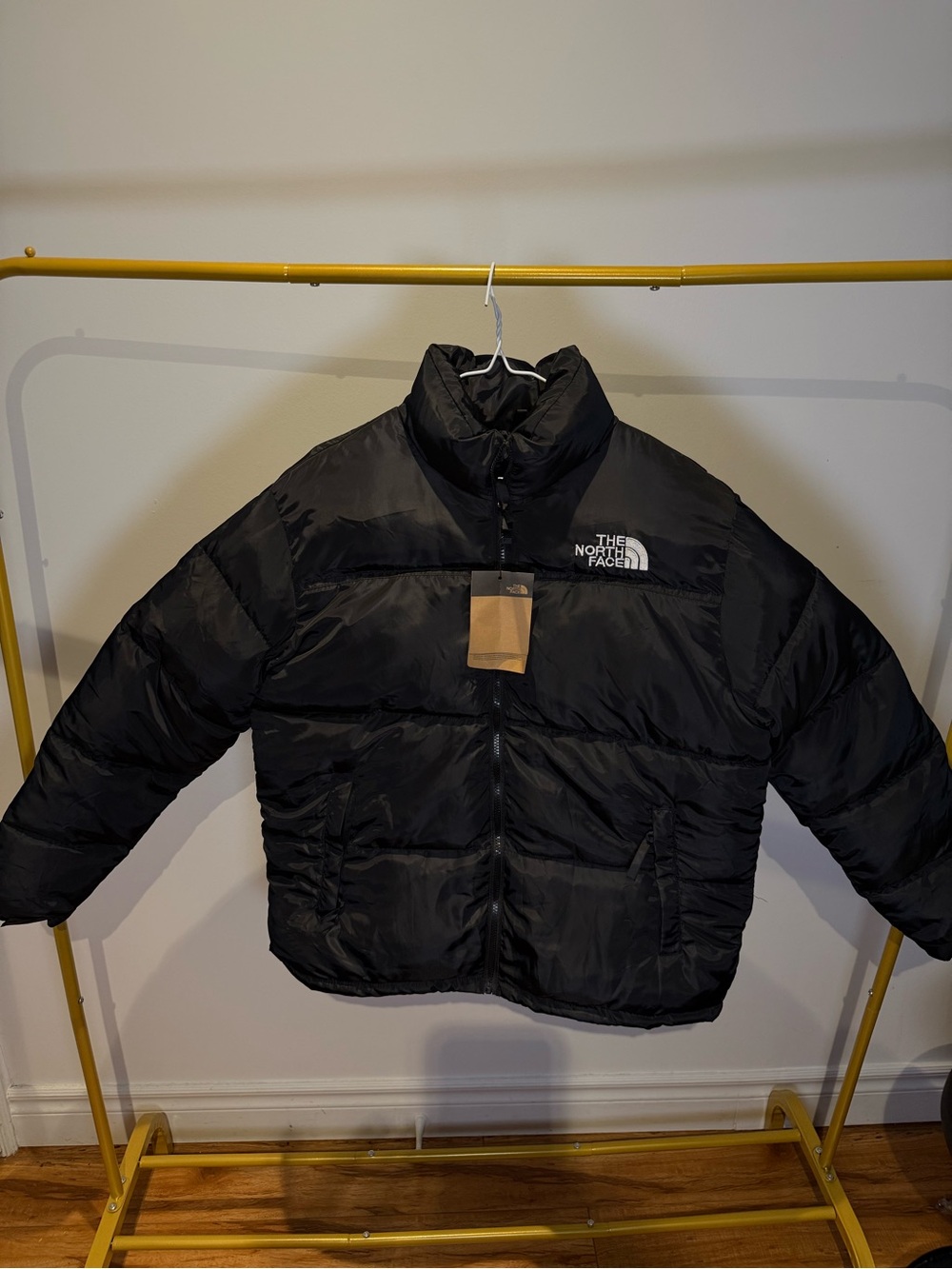 The North Face Black Puffer Coat with High Collar